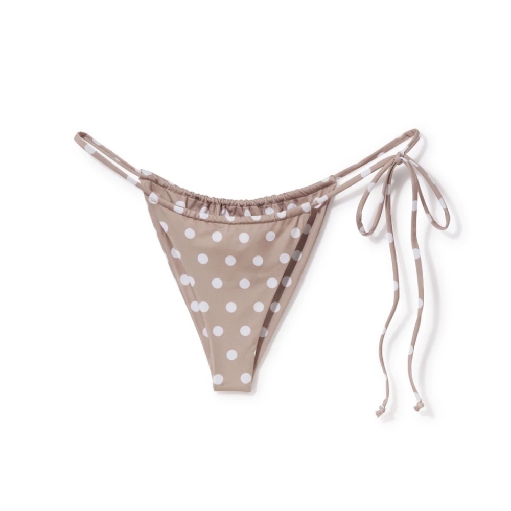 iNAMORATA Tan Polka Dot Bikini Bottom